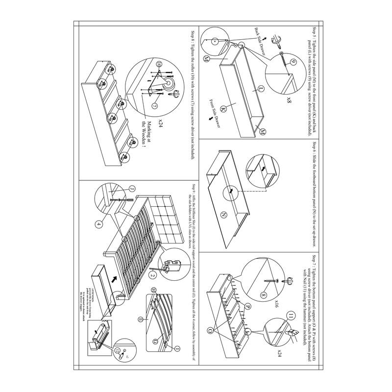 Queen Size Storage Bed with Tufted Headboard & Drawers in Grey Polyfiber