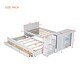 preview thumbnail 26 of 30, Twin Wooden Platform Bed with Trundle, Built-in Study Desk, Storage Shelf & 3 Drawers, Space-Saving Bed for Kids/Teens