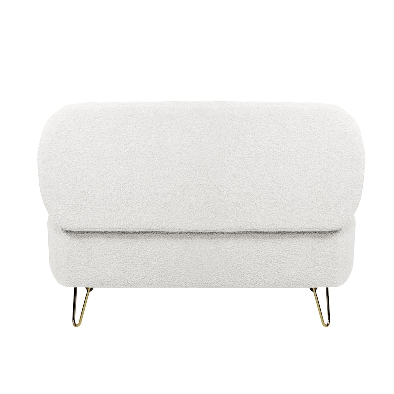 Oval Storage Ottoman Bench with Gold Legs by GDFStudio - 39.37"L x15.75"W x 15.50"H