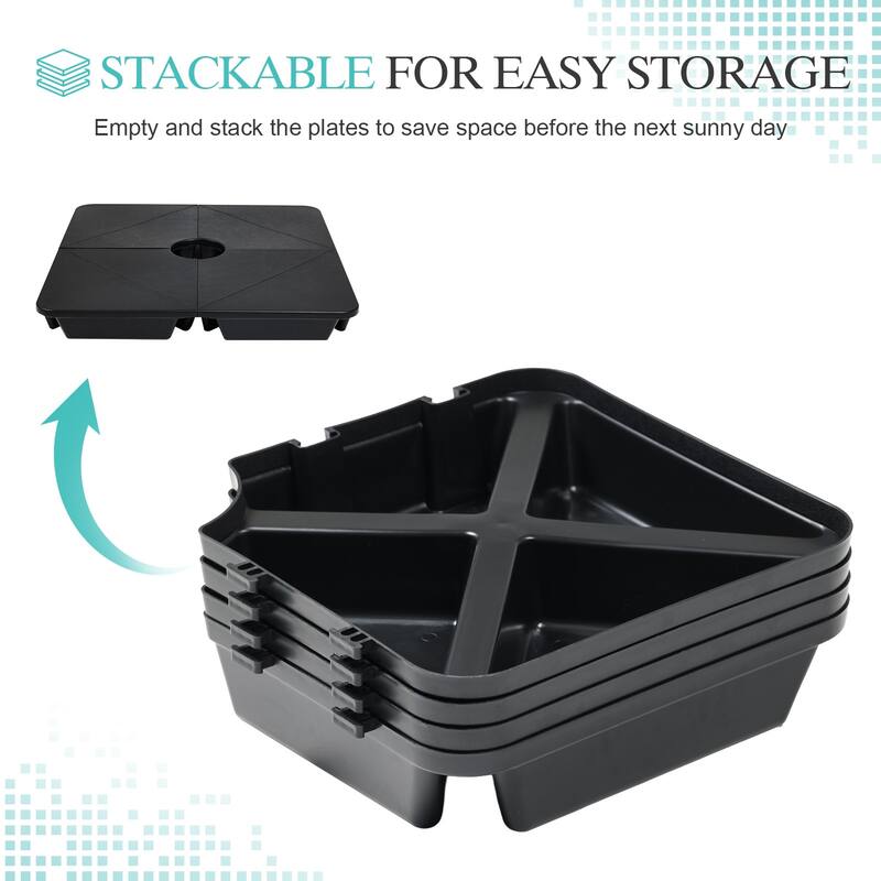 Aoodor 4-Piece Offset Cantilever Patio Umbrella Base Stand