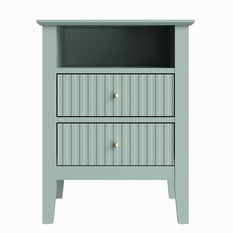 Nightstand with 2 Drawers, Set of 2 - Beige