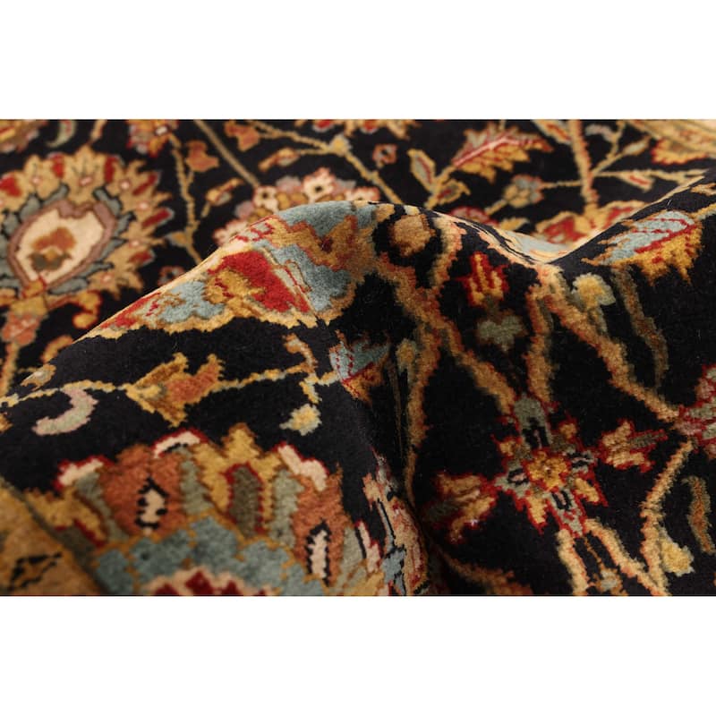 ECARPETGALLERY Hand-knotted Jamshidpour Black Wool Rug - 2'4 x 9'7