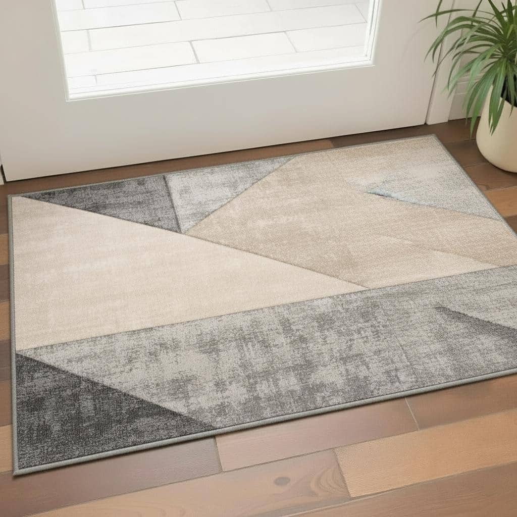 HomeRoots Geometric Modern Rectangle Area Rug - 3' X 5'