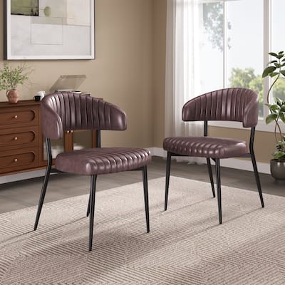Christopher Knight Home - Curved Back Faux Leather Upholstered Dining Chair