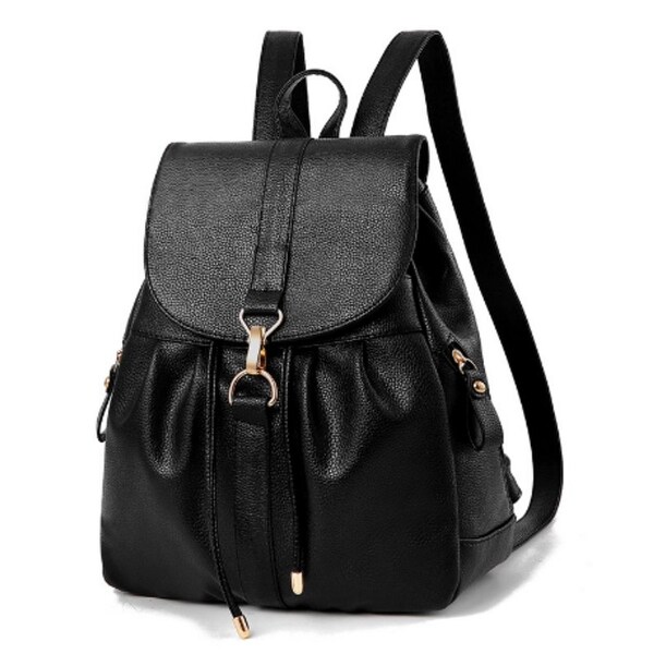 black backpack womens leather