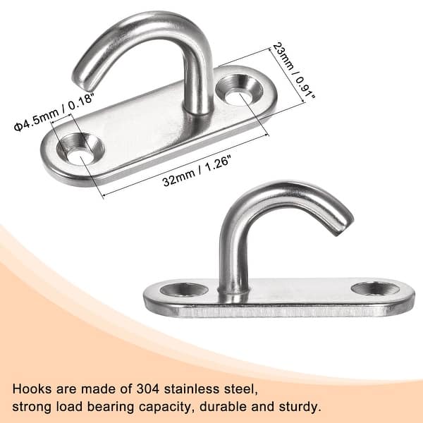 Ceiling Hooks 304 Stainless Steel 45x15mm for Hanging Plants 2Pcs