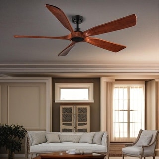 Farmhouse Walnut Wood Ceiling Fan without Light - Bed Bath & Beyond - 40396705