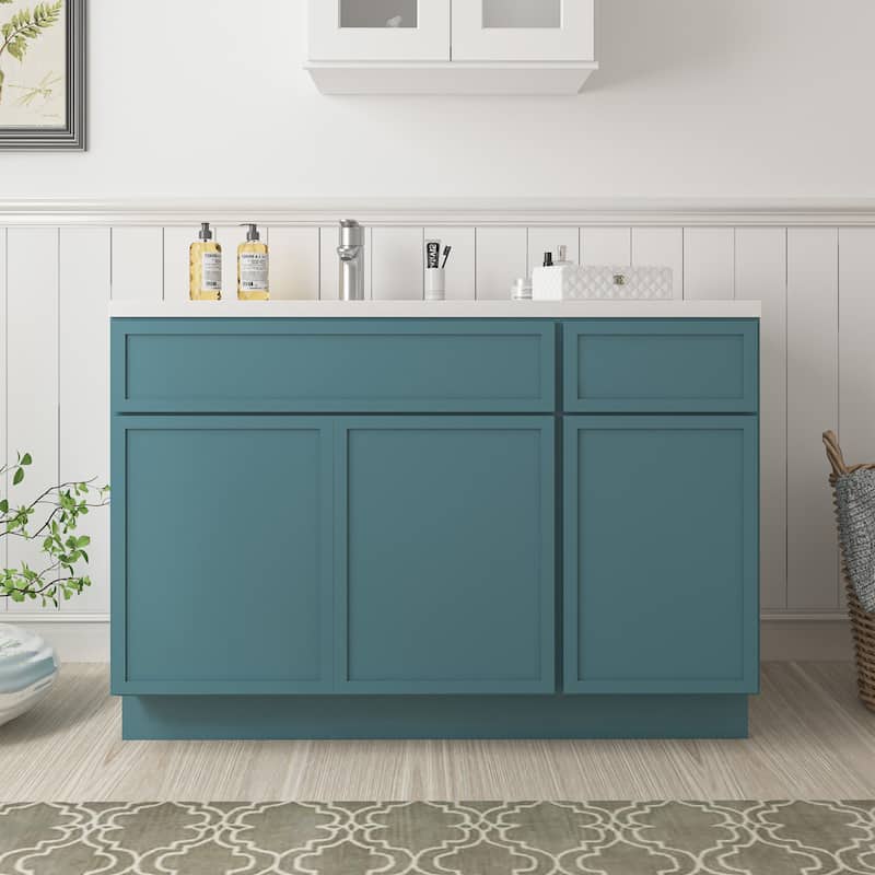 Vanity Art 48" Birch Freestanding Bathroom Vanity Cabinet without Top - Green