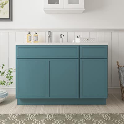 Vanity Art 54" Birch Freestanding Bathroom Vanity Cabinet without Top