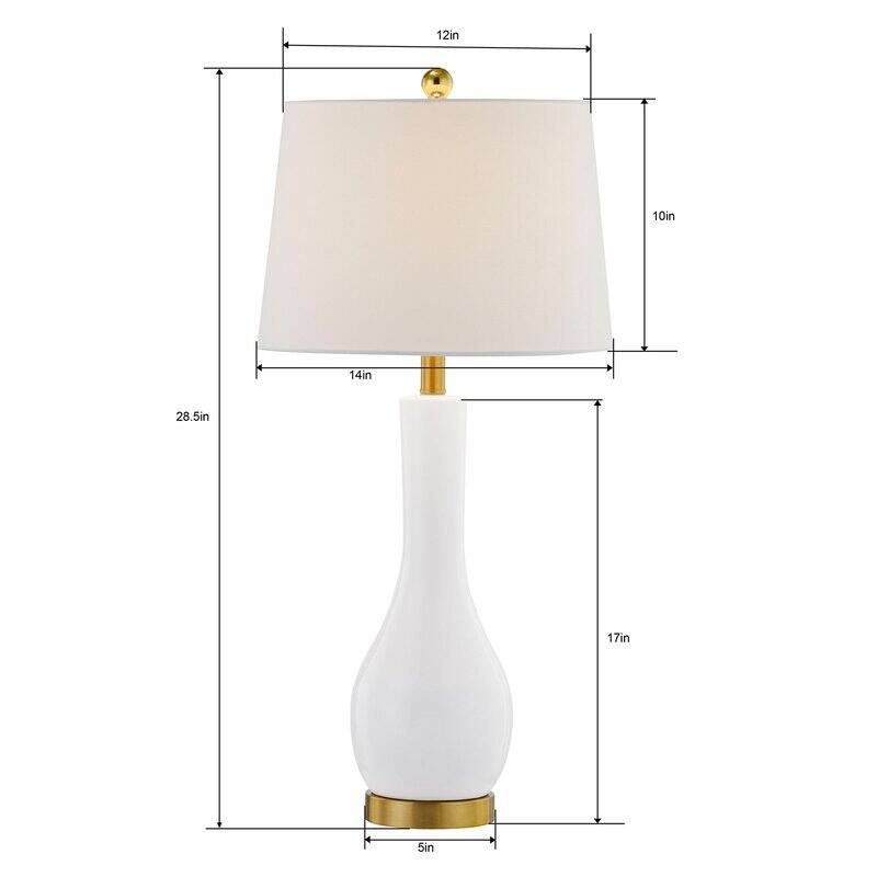 28.5" Ceramic Table Lamp Set with USB (Set of 2)
