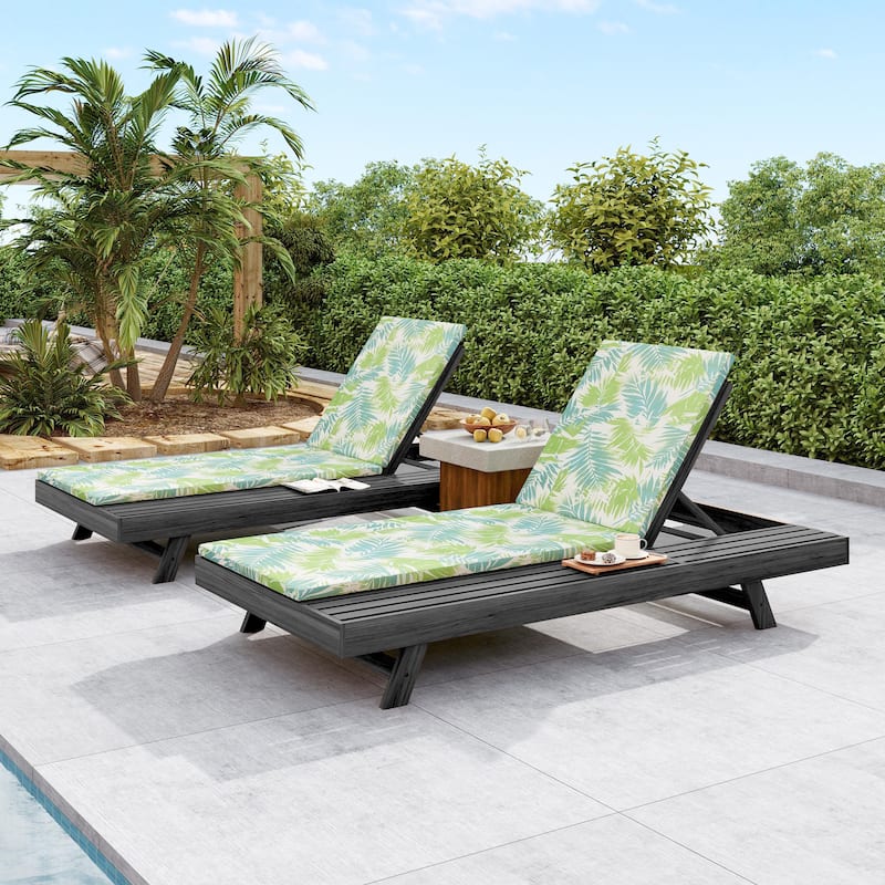 Christopher Knight Home - Molino Modern Outdoor Acacia Wood 4-Position Adjustable Chaise Lounge with Water-Resistant Cushion