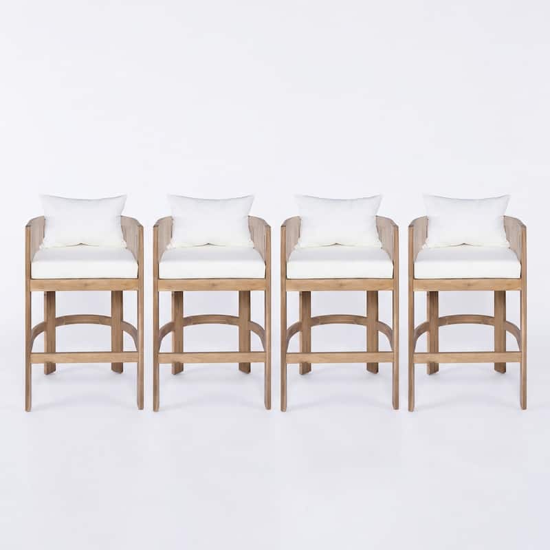 Christopher Knight Home - Martinez Outdoor Acacia Wood Barstools (Set of 2)