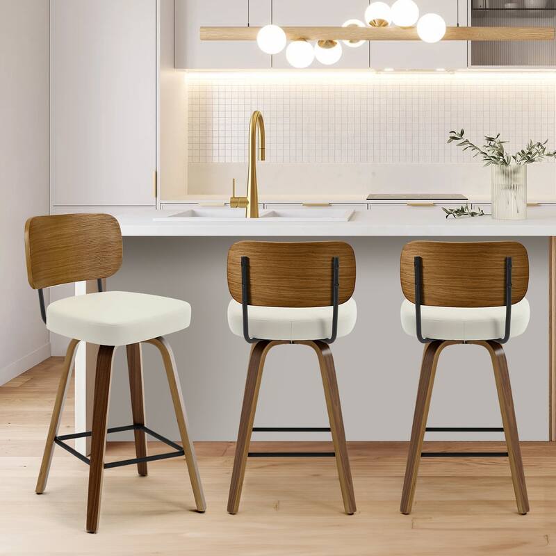 26" Swivel Upholstered Counter Height Bar Stool - 36.4" H x 17.1" W x 20" D