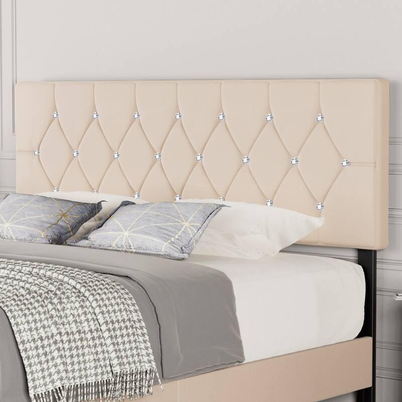 Upholstered Headboard, Diamond Tufted Adjustable Headboard from 39.8" to 49.8", Queen Headboard/ King Headboard