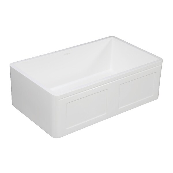 Kingston Brass GKFA331810DS Arcticstone 33" Farmhouse Single Basin Stone Composite Kitchen Sink - Matte White