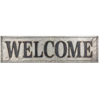 A&B Home Iron Welcome Sign - Gray/Black
