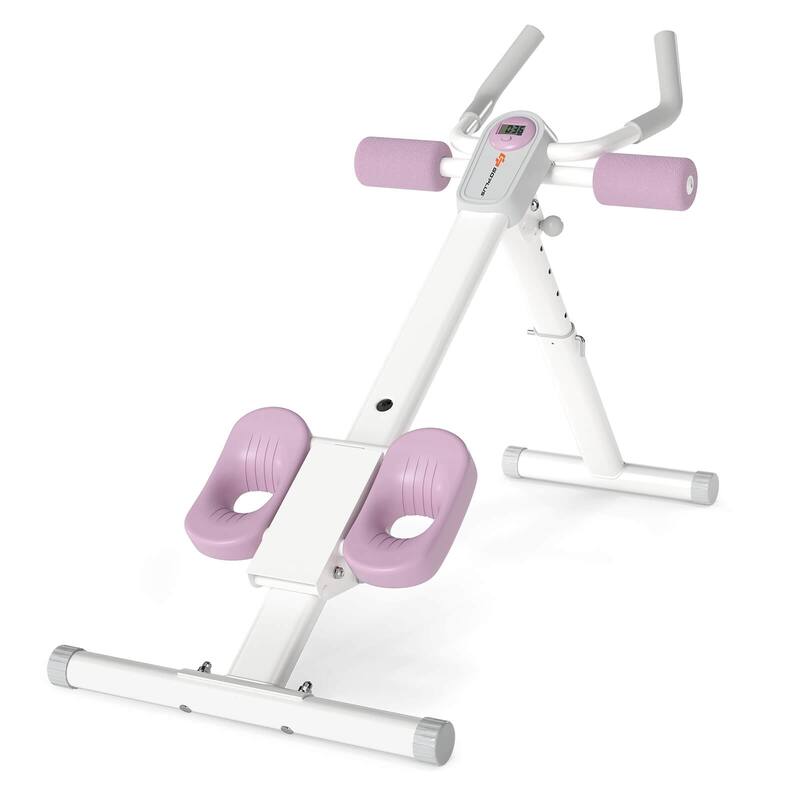 Goplus Adjustable Abdominal Trainer with Elbow Support Knee Protection - White