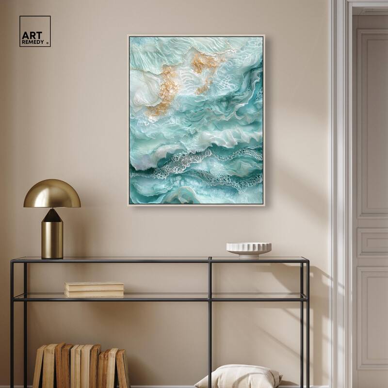 Teal Tiered Turbulence Canvas by Art Remedy