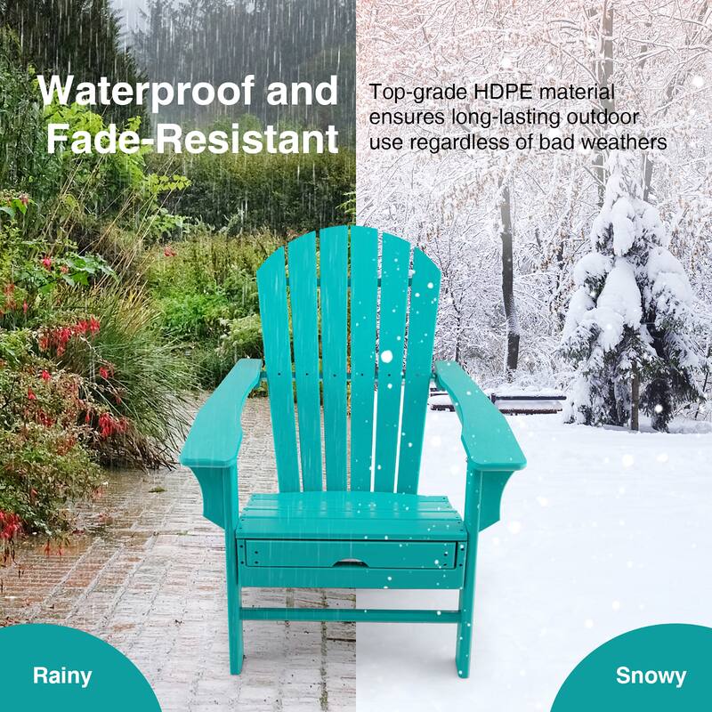 Costway 2 PCS Outdoor Patio HDPE Adirondack Chair Beach Seat - 29''x 53''x 37.5''