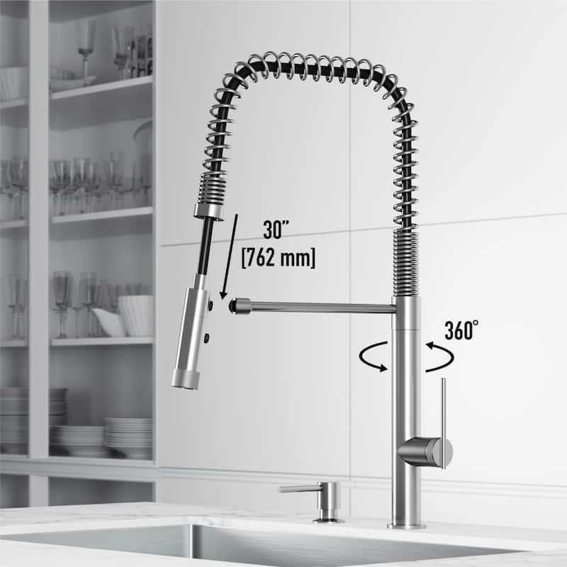 VIGO Sterling 23" H Single Handle Pull-Down Sprayer Kitchen Faucet