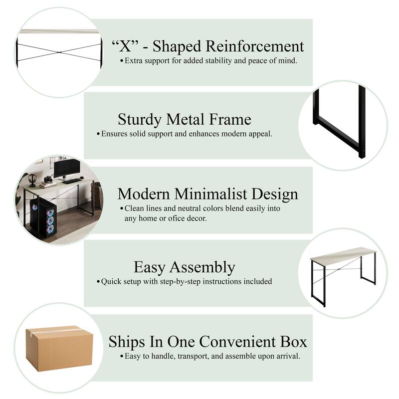 CraftPorch Modern 55-Inch Metal Computer Desk