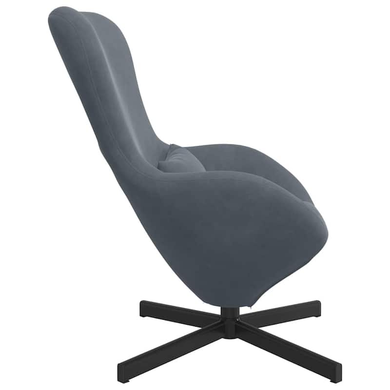 vidaXL Egg Chair Black/ Dark/Light Grey Velvet - 24.8 x 28.7 x 35.4