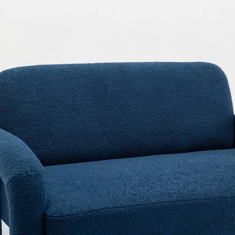 SEYNAR Mid-Century Modern Boucle 51'' Solid Wood Curved Sofa Set of 2 with Accent chair