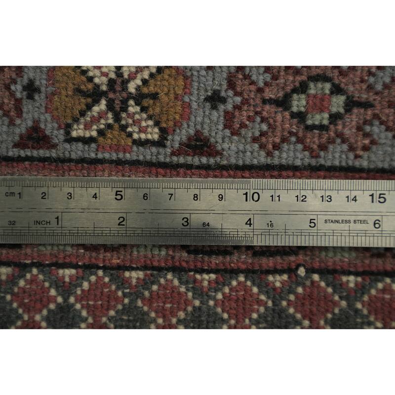 Hand Knotted Oriental 100% Wool Carpet Traditional Geometric Black Bidjar Area Rug - 17' 10'' X 12' 1''