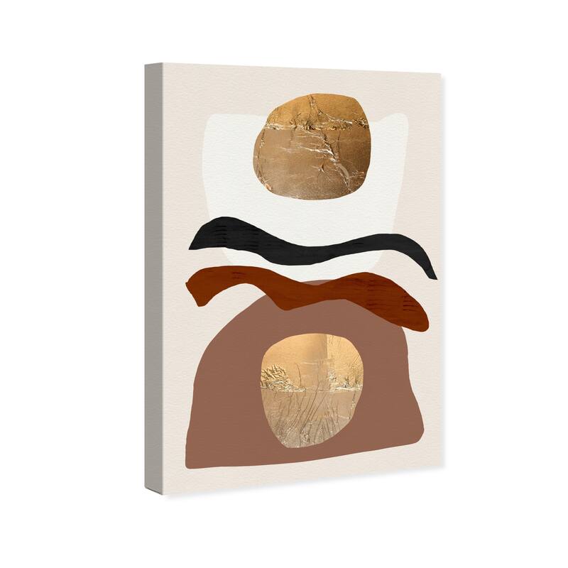 Wynwood Studio Canvas Abstract Costa De Tierra Gold and Metallic Gold Modern & Contemporary Wall Art Canvas Print