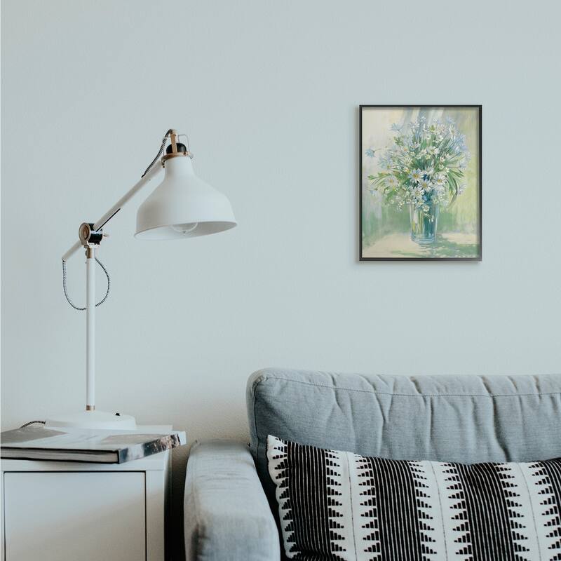 Stupell Sunlit Bouquet of Daisies Blue Green Pastels Framed Wall Art