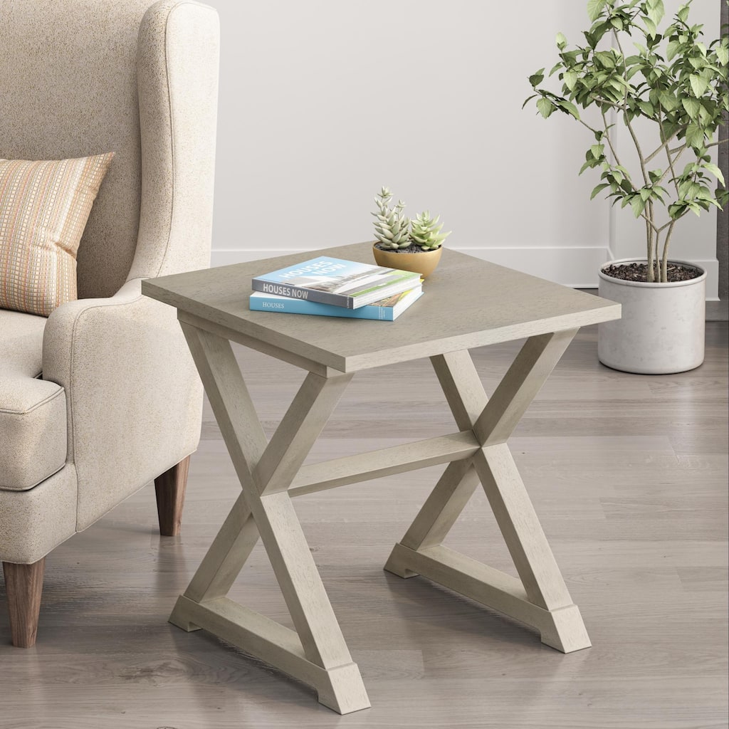 Rectangular Accent Table with Trestle Base Dark Walnut Finish Versatile Use