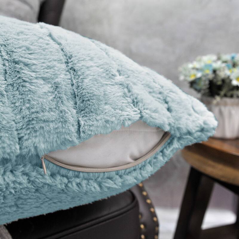 Serenta SuperMink Solid Color Throw Pillow Shell Cushion Cover Set