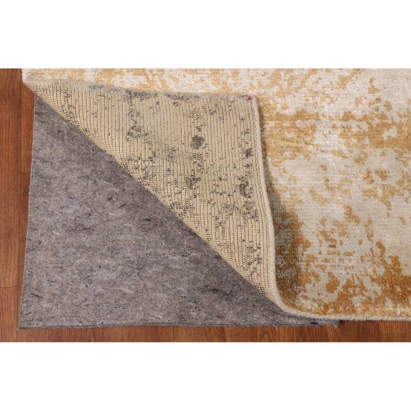 All-Over Abstract Oriental Area Rug Hand-Knotted Wool Carpet - 6'5" X 9'4"