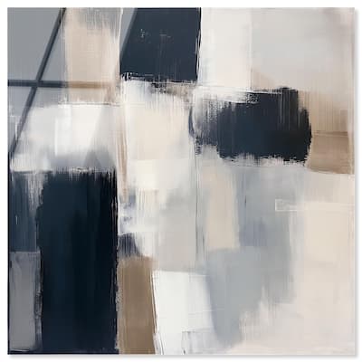 Blue and Tan Abstraction II Acrylic by Art Remedy, Ready to Hang