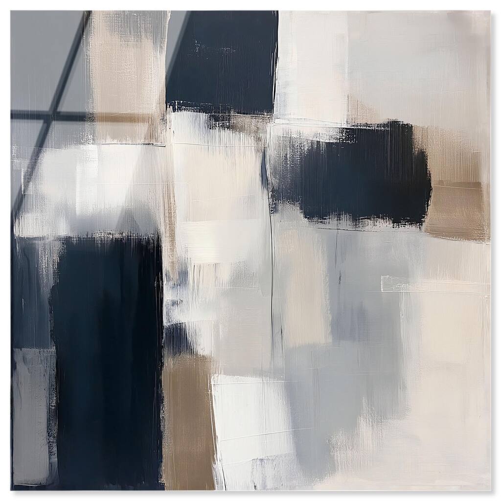 Blue and Tan Abstraction II Acrylic by Art Remedy, Ready to Hang