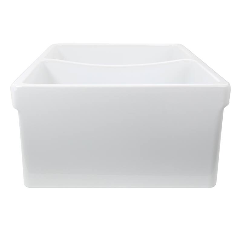 Highpoint Collection 50/50 Farmhouse Sink with Grids and Drains - 33 x 20 x 9.75
