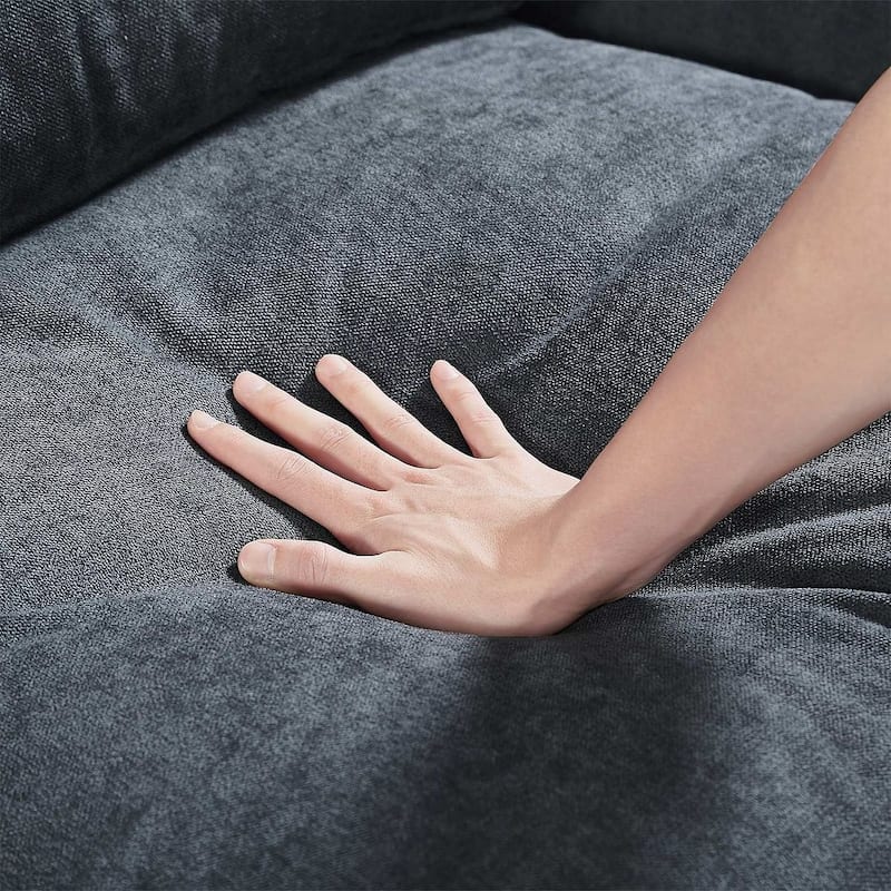 Modular L-Shape Feather Filled Sectional Sofa with Reversible Chaise