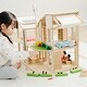 preview thumbnail 4 of 6, PlanToys Green Wooden Dollhouse With Furniture - Assorted