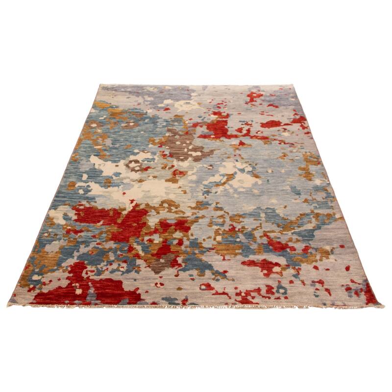 ECARPETGALLERY Hand-knotted Mystique Multi Color Wool Rug - 6' 7" x 10'