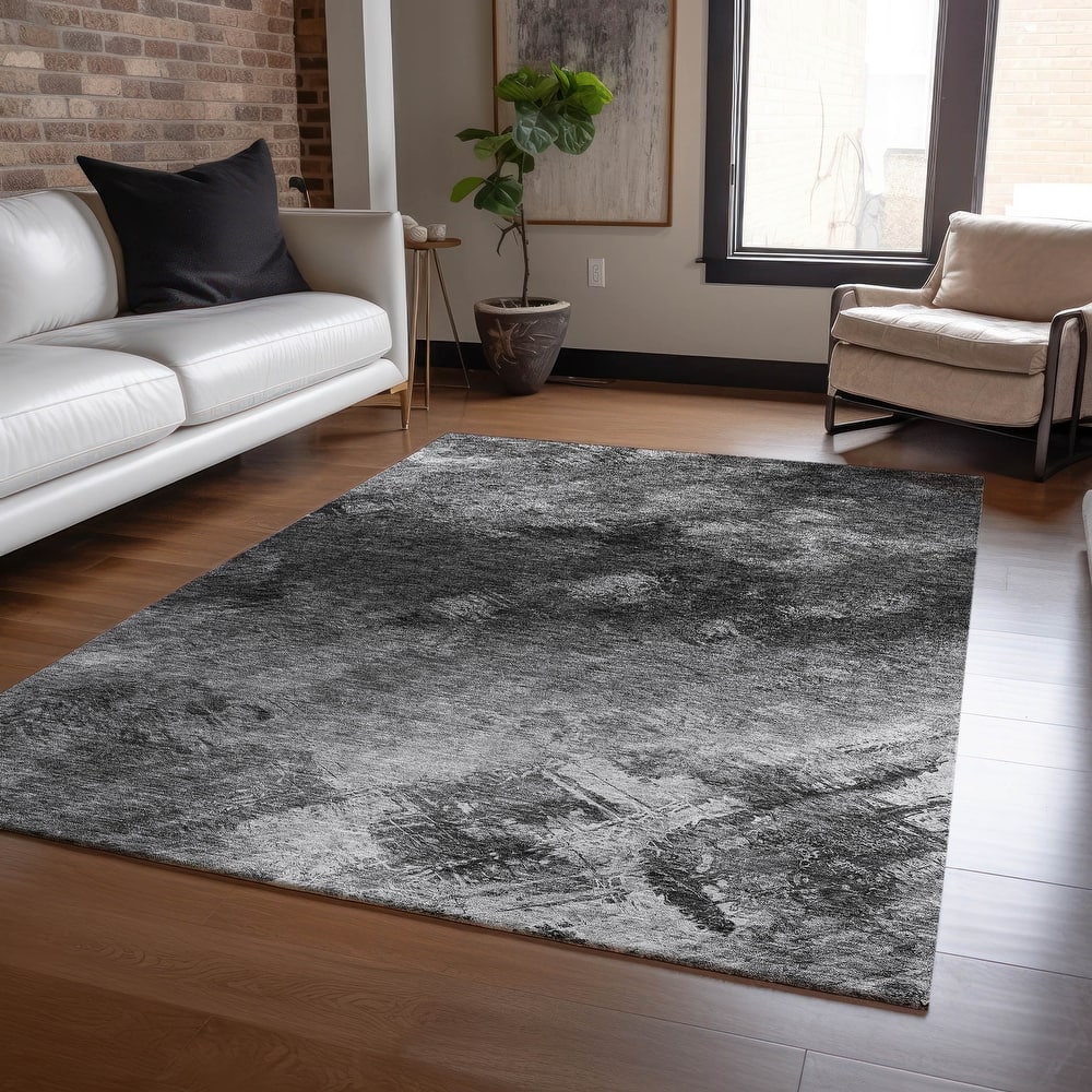 Machine Washable Indoor/ Outdoor Chantille Abstract Watercolor Rug