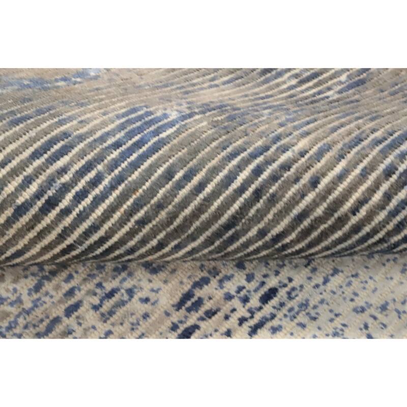 Hand Knotted Oriental Viscose Silk Carpet Modern Abstract Multi-Colored Abstract Area Rug - 7' 9'' X 5' 8''