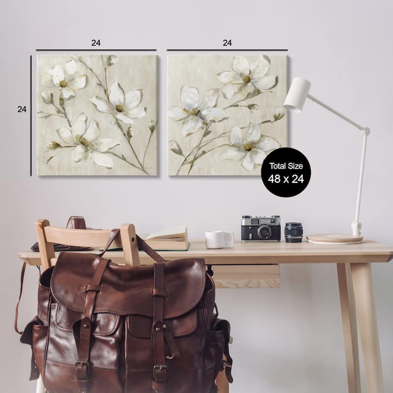 Stupell Outstretched Dogwood Branches Canvas Wall Art Design By Sally Swatland (Set of 2)