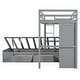 preview thumbnail 19 of 28, Roomfitters Twin Bunk Bed with Drawers, Wardrobe, Storage Shelves, and Hydraulic Bed for Space-Saving Functionality, Grey
