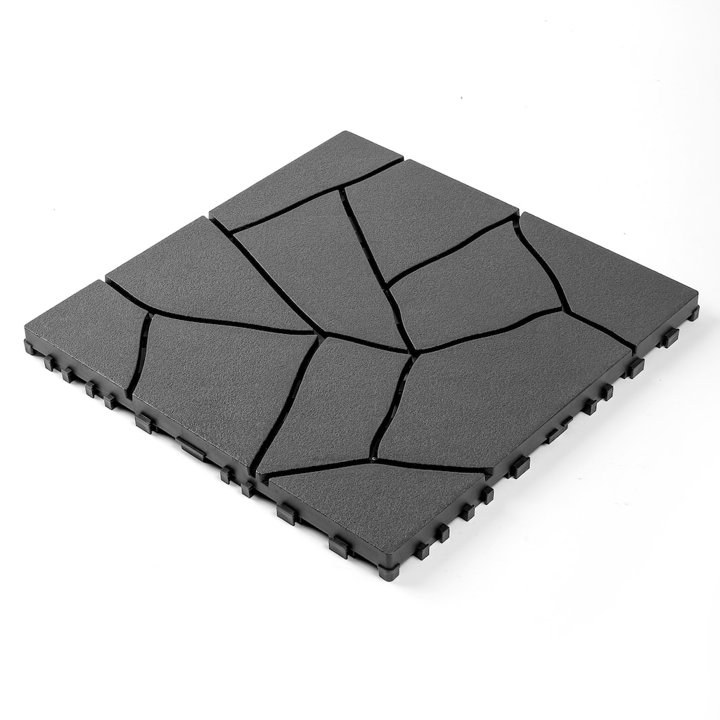 12" Patio Deck Tiles, DIY Module Interlocking Decking Tiles Floor Tile,Easy and Quick Installation Court Tiles, 44pcs