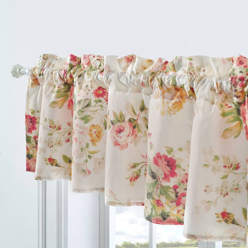 Greenland Home Fashions Grace Extra Wide Farmhouse Floral Window Valance