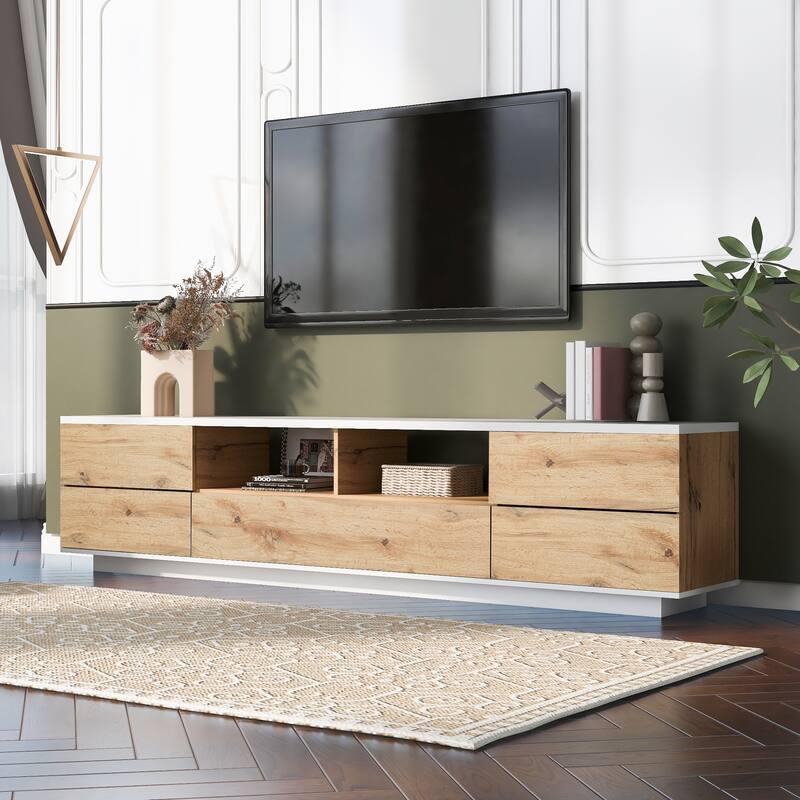 Media Console with Multi-Functional Storage