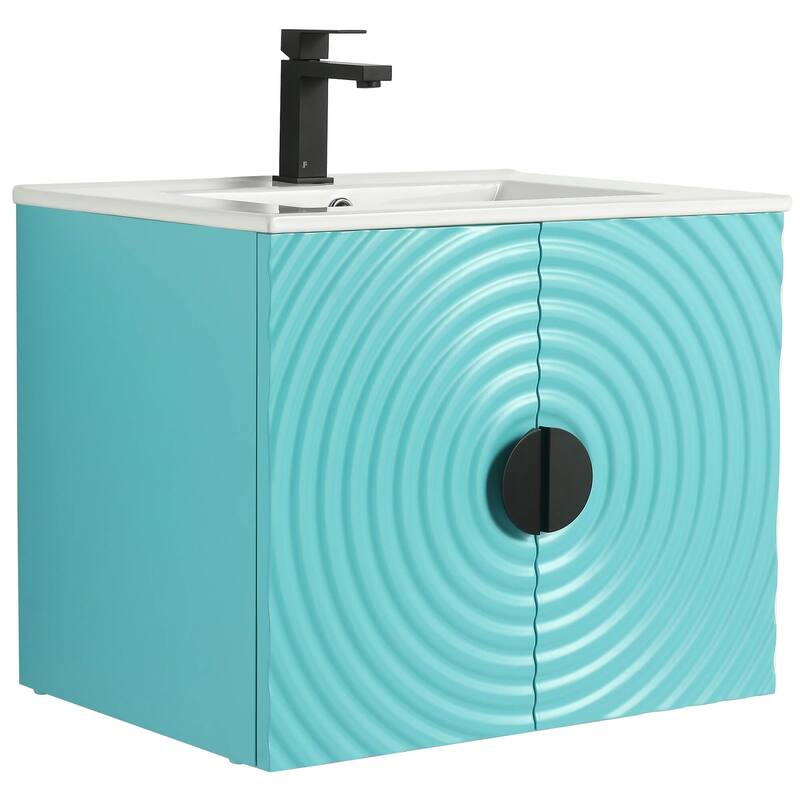 Pellabay Modern Bathroom Vanity with Fluted Circular Doors - Sink Included