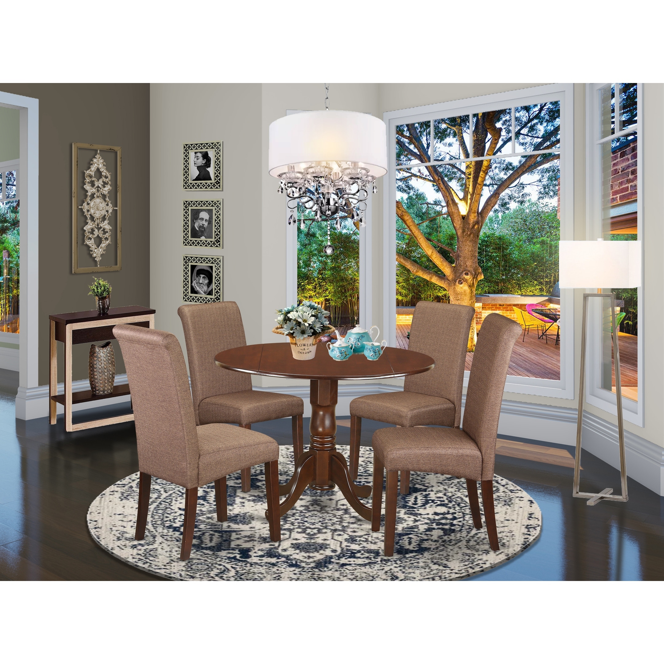Shop 3pc Small Round Kitchen Table With Elegant Parson Chairs