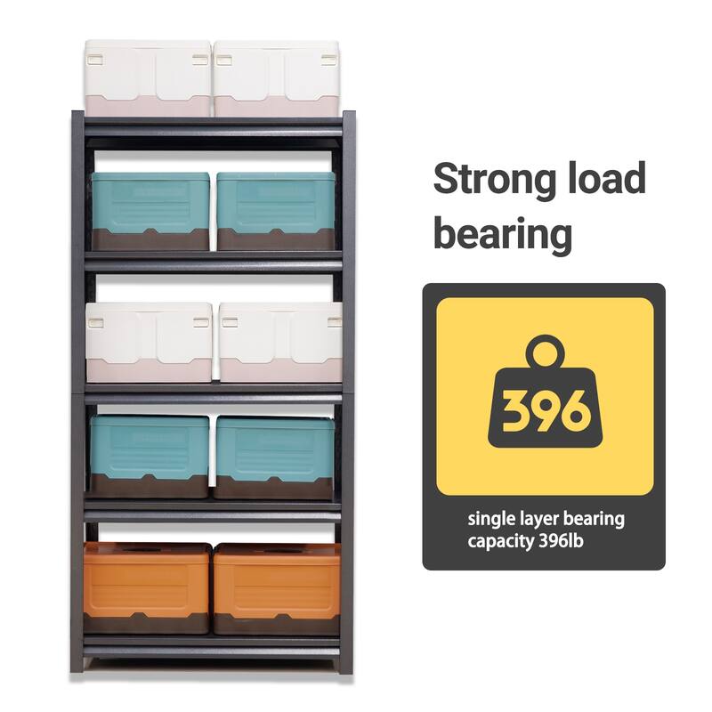 63"H 5 Tier Metal Shelves,2000LBS Heavy Duty Storage Shelves Adjustable Garage Shelf Unit Storage Utility Rack