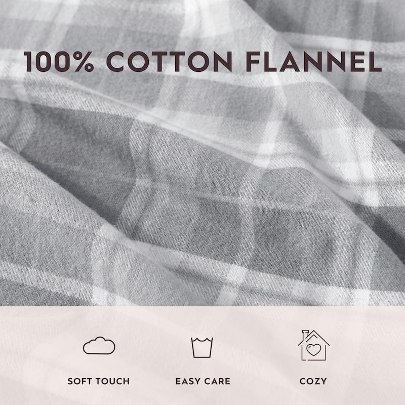 Laura Ashley Cotton Flannel Deep Pocket Sheet & Pillowcase Set